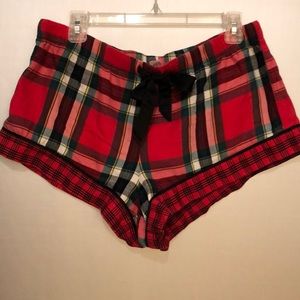 Victoria’s Secret pajama shorts red, green & black